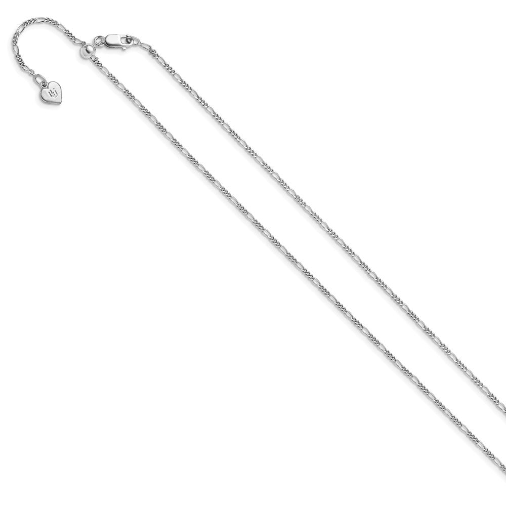 FJC Finejewelers 925 Sterling Silver Adjustable Figaro Chain 30 Inches x 1.55 mm