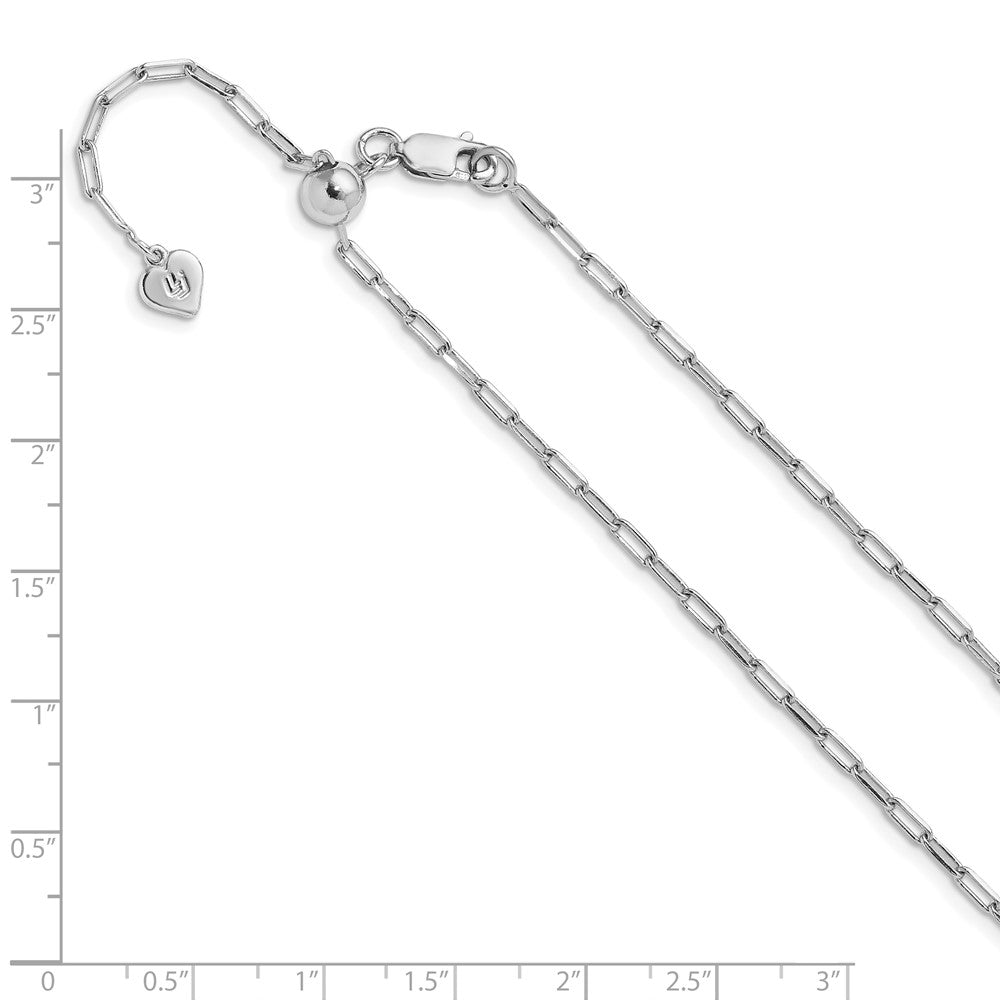 FJC Finejewelers 925 Sterling Silver Open Link Adjustable Paperclip Flat Oval Link Chain 22 Inches x 2 mm
