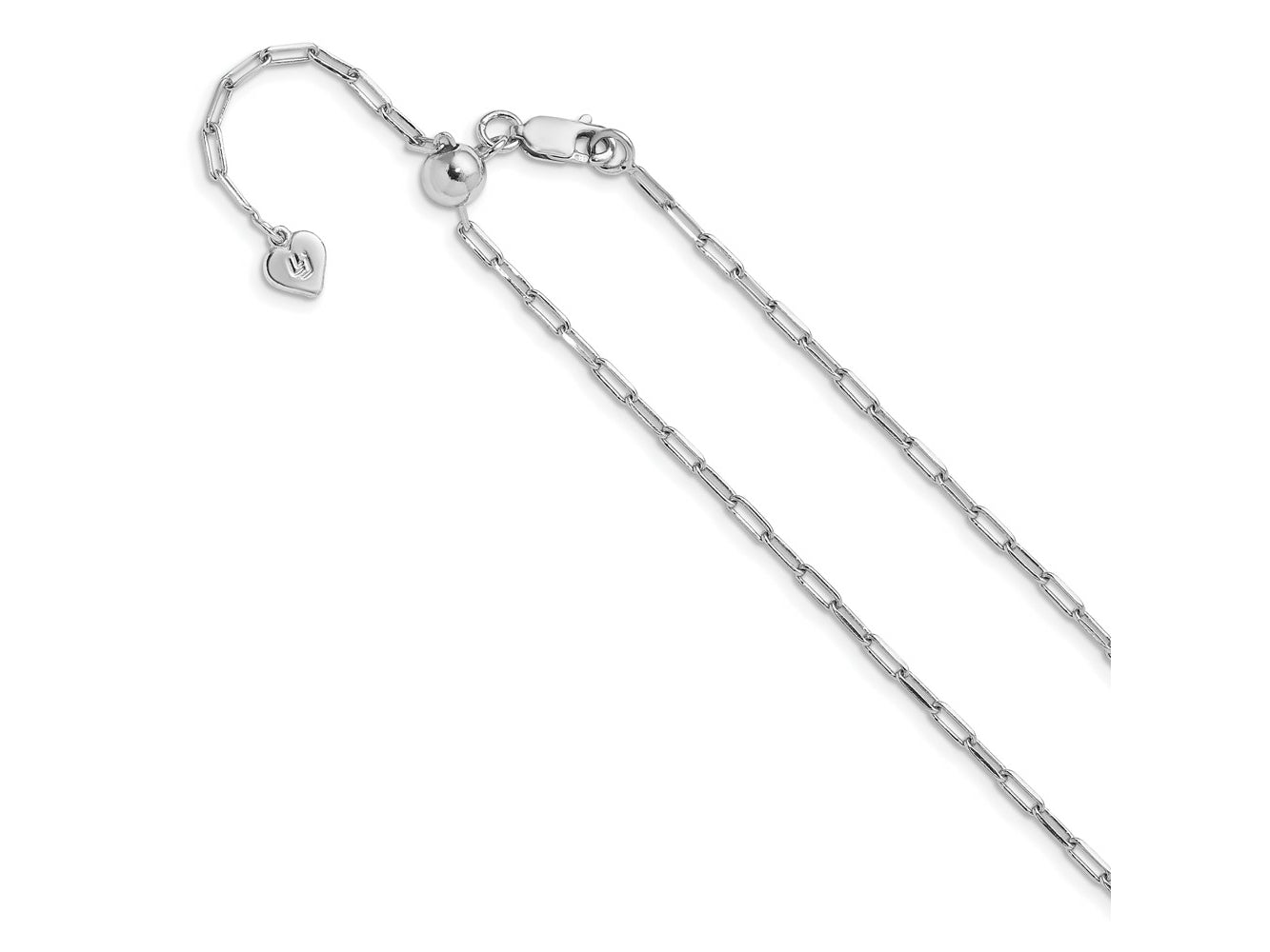 FJC Finejewelers 925 Sterling Silver Open Link Adjustable Paperclip Flat Oval Link Chain 22 Inches x 2 mm