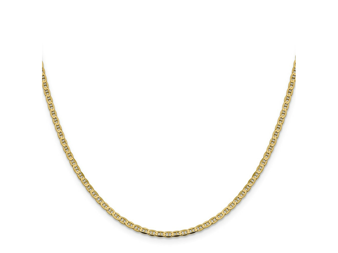 FJC Finejewelers 14 kt Yellow Gold Concave Anchor Chain 22 Inches x 2.4 mm