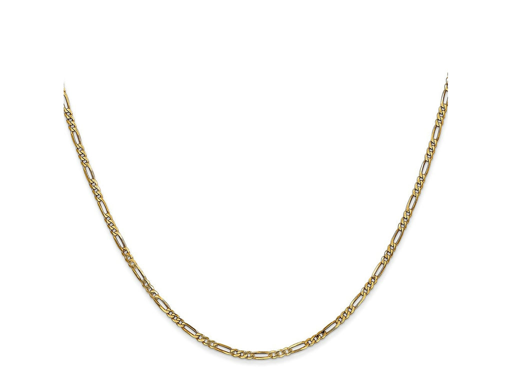FJC Finejewelers 14 kt Yellow Gold Flat Figaro Chain 22 Inches x 1.8 mm