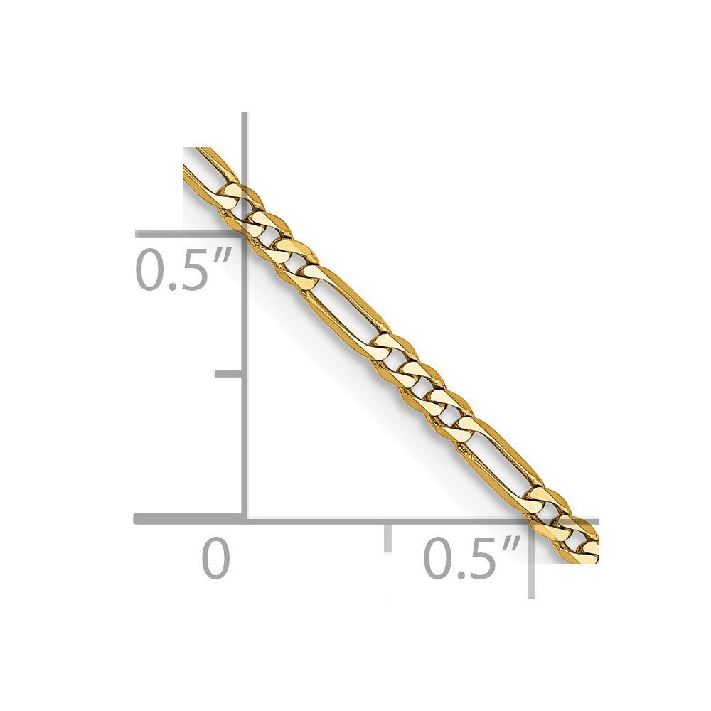FJC Finejewelers 14 kt Yellow Gold Flat Figaro Chain Bracelet 5.5 Inches x 1.8 mm