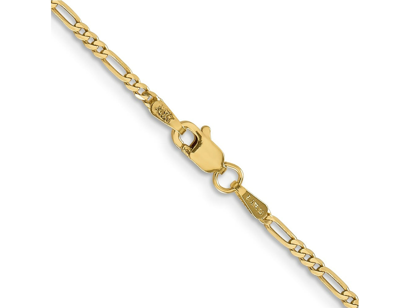 FJC Finejewelers 14 kt Yellow Gold Flat Figaro Chain Bracelet 5.5 Inches x 1.8 mm