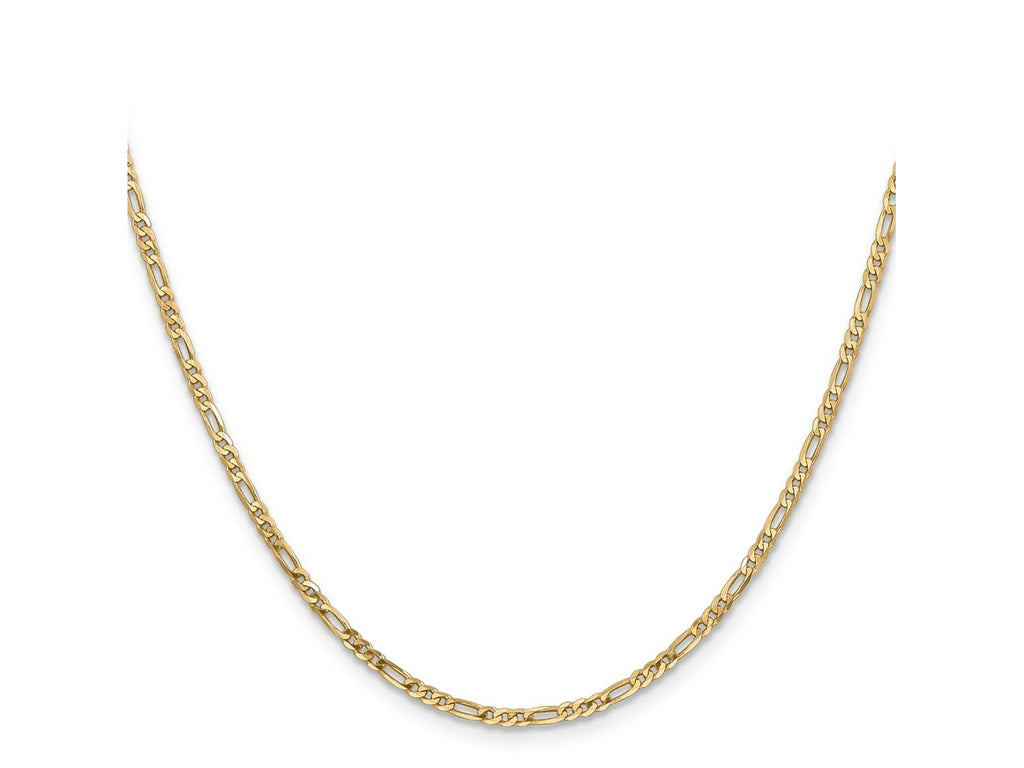 FJC Finejewelers 14 kt Yellow Gold Flat Figaro Chain 14 Inches x 2.25 mm