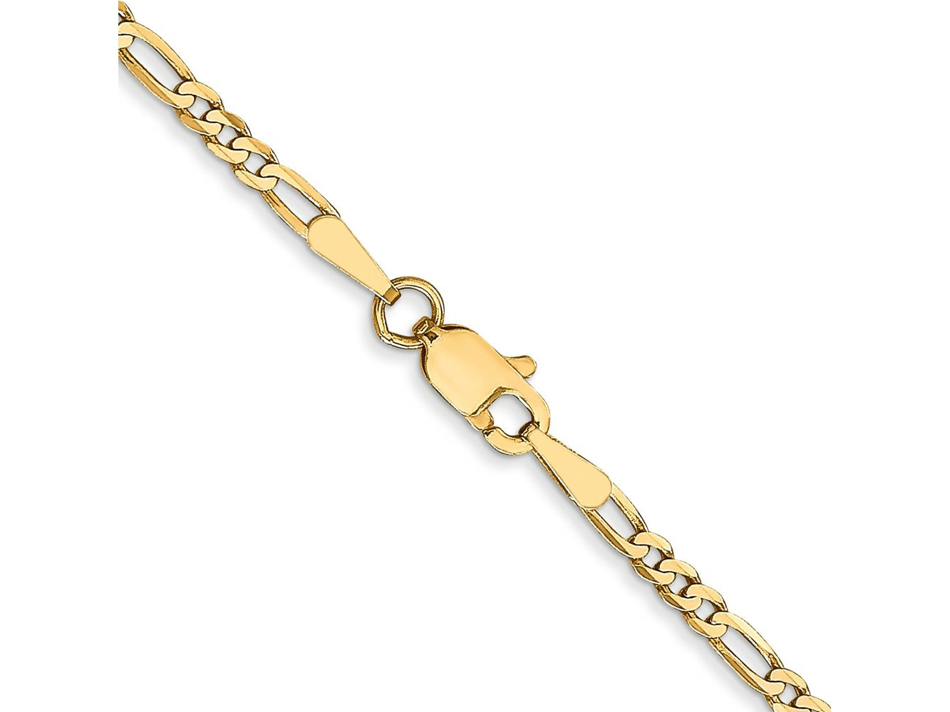 FJC Finejewelers 14 kt Yellow Gold 2.25mm Flat Figaro Chain Anklet 9 Inches x 2 mm