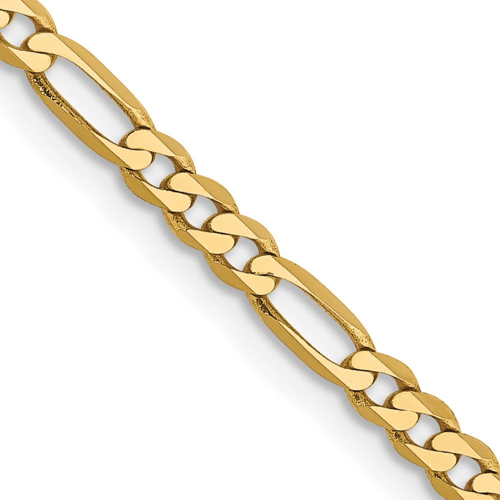 FJC Finejewelers 14 kt Yellow Gold Flat Figaro Chain Bracelet 6 Inches x 2.75 mm