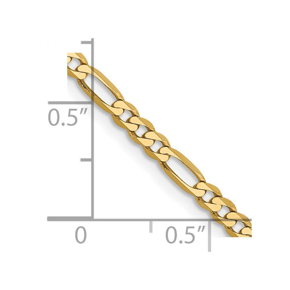 FJC Finejewelers 14 kt Yellow Gold Flat Figaro Chain Bracelet 6 Inches x 2.75 mm