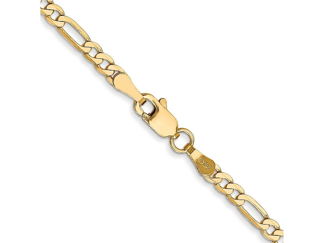 FJC Finejewelers 14 kt Yellow Gold Flat Figaro Chain Bracelet 6 Inches x 2.75 mm