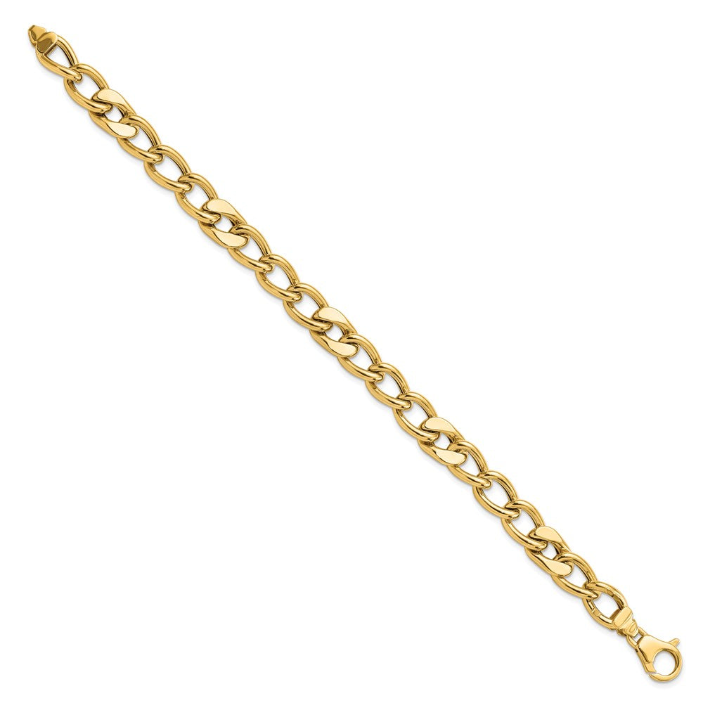 FJC Finejewelers 14 kt Yellow Gold Polished Fancy Link Men's Bracelet 8.5 Inches x 7.5 mm
