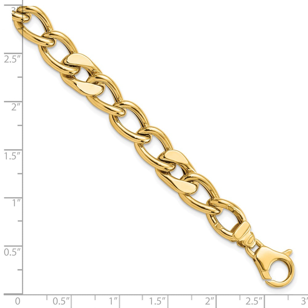 FJC Finejewelers 14 kt Yellow Gold Polished Fancy Link Men's Bracelet 8.5 Inches x 7.5 mm