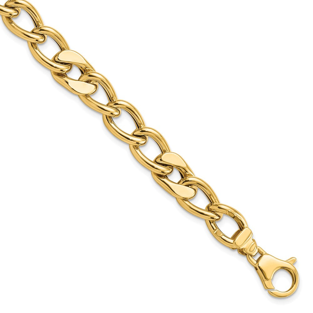 FJC Finejewelers 14 kt Yellow Gold Polished Fancy Link Men's Bracelet 8.5 Inches x 7.5 mm
