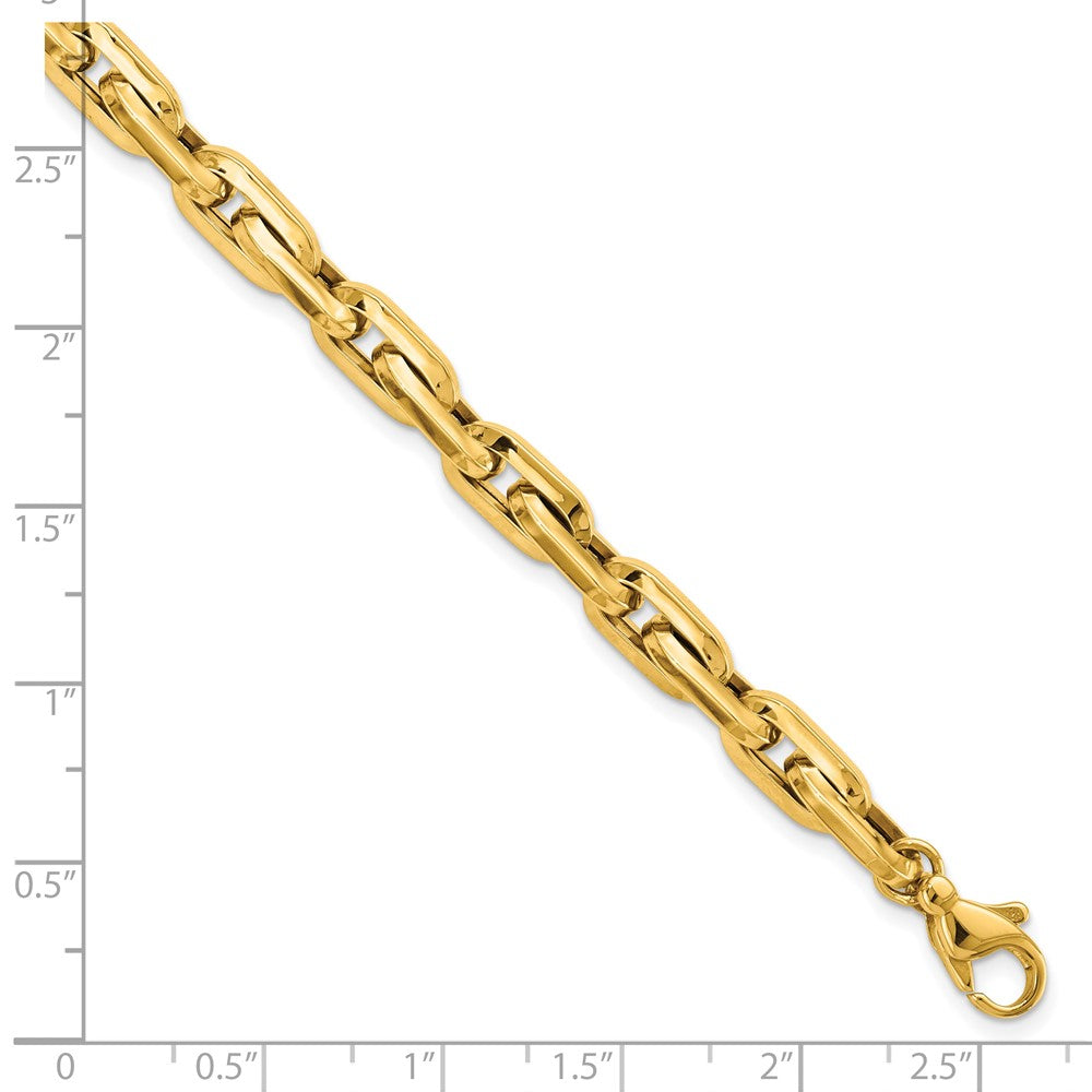 FJC Finejewelers 14 kt Yellow Gold Fancy Long Cable Link Mens 8.25in Bracelet 8.25 Inches x 6.5 mm