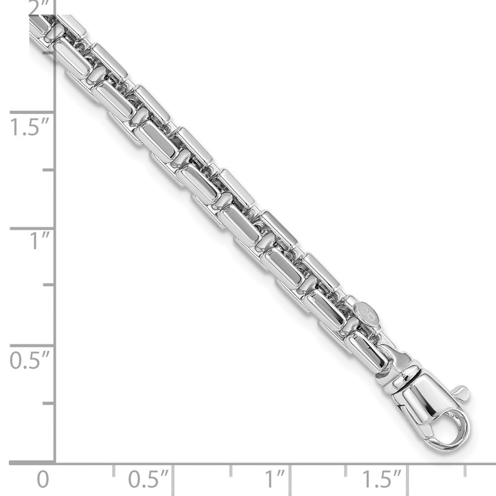 FJC Finejewelers 14 kt White Gold Link Polished Chain Bracelet 8.5 Inches x 4 mm