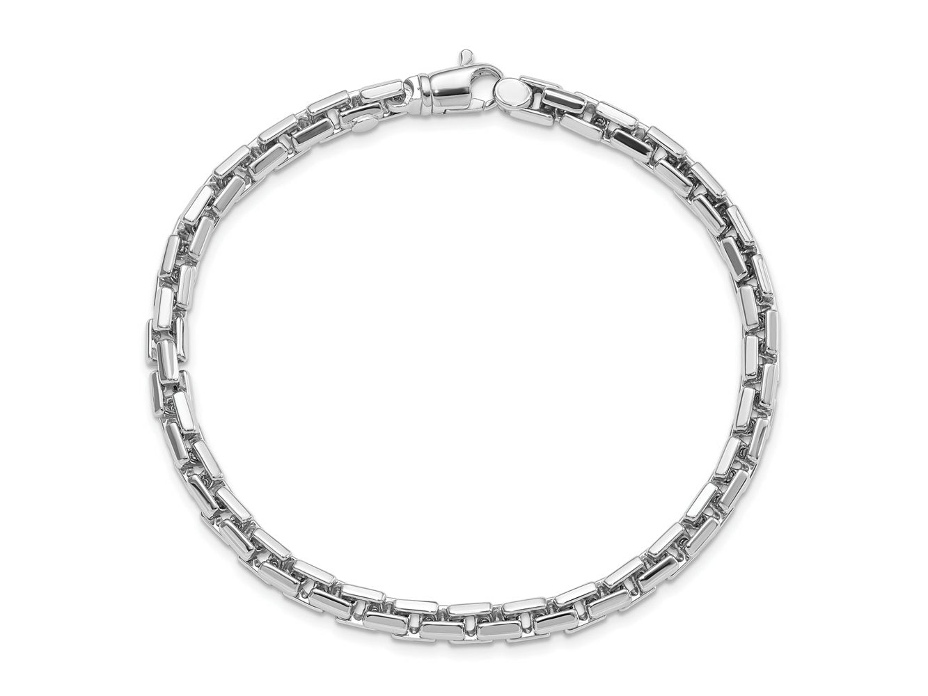 FJC Finejewelers 14 kt White Gold Link Polished Chain Bracelet 8.5 Inches x 4 mm
