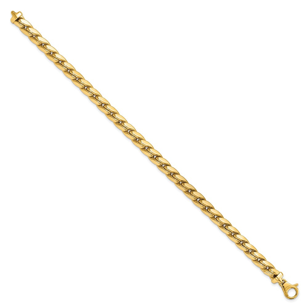FJC Finejewelers 14 kt Yellow Gold Polished Fancy Link Men's Bracelet 8.5 Inches x 6.3 mm