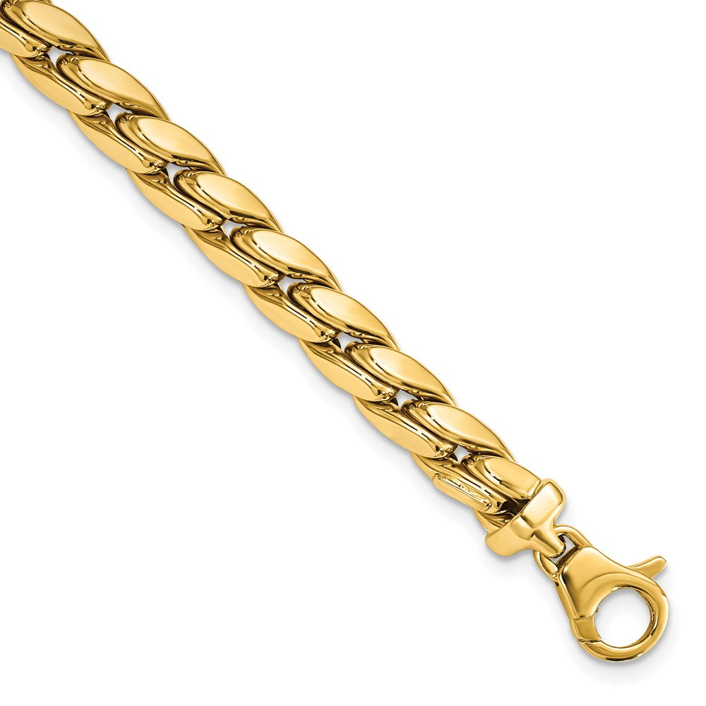 FJC Finejewelers 14 kt Yellow Gold Polished Fancy Link Men's Bracelet 8.5 Inches x 6.3 mm
