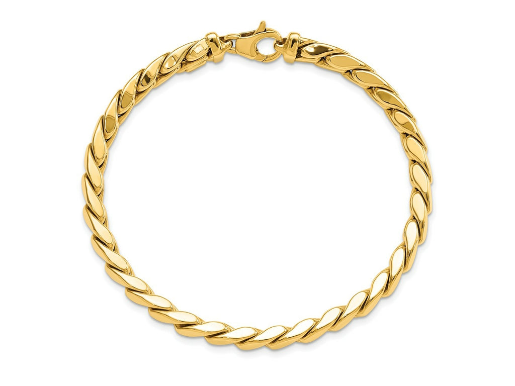 FJC Finejewelers 14 kt Yellow Gold Polished Fancy Link Men's Bracelet 8.5 Inches x 6.3 mm