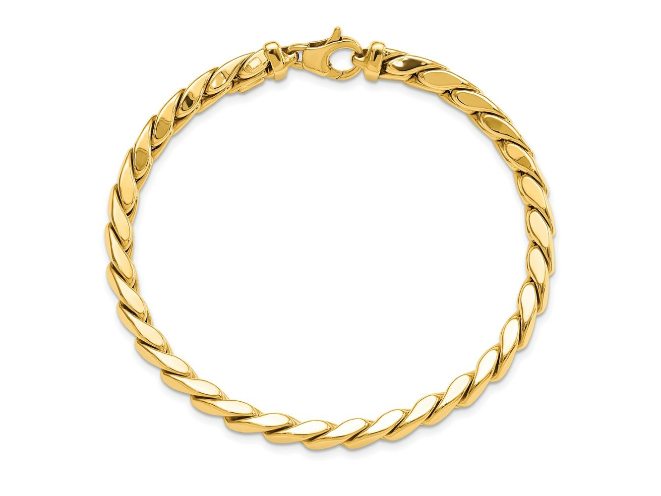FJC Finejewelers 14 kt Yellow Gold Polished Fancy Link Men's Bracelet 8.5 Inches x 6.3 mm