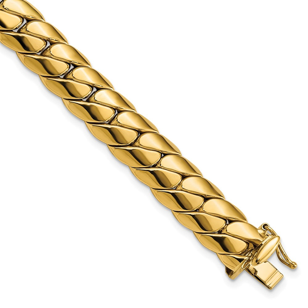 FJC Finejewelers 14 kt Yellow Gold Polished Fancy Link Men's Bracelet 9 Inches x 9.4 mm