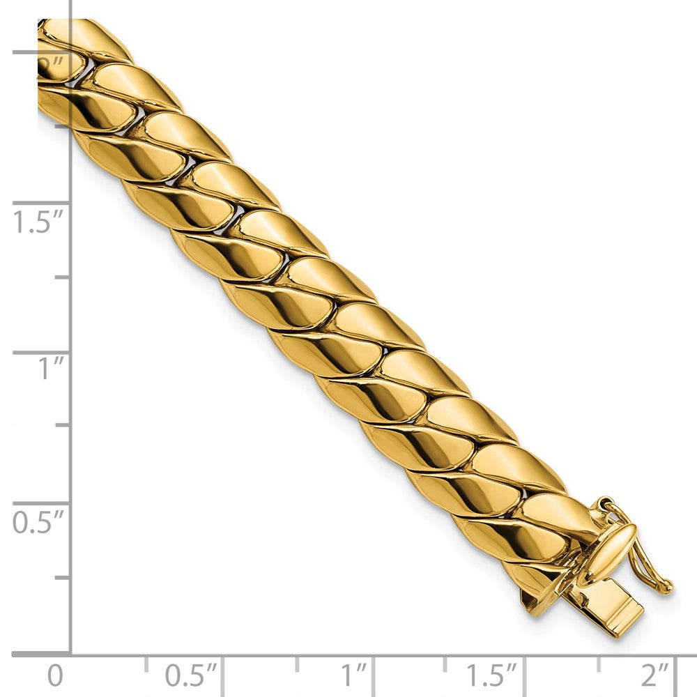 FJC Finejewelers 14 kt Yellow Gold Polished Fancy Link Men's Bracelet 9 Inches x 9.4 mm