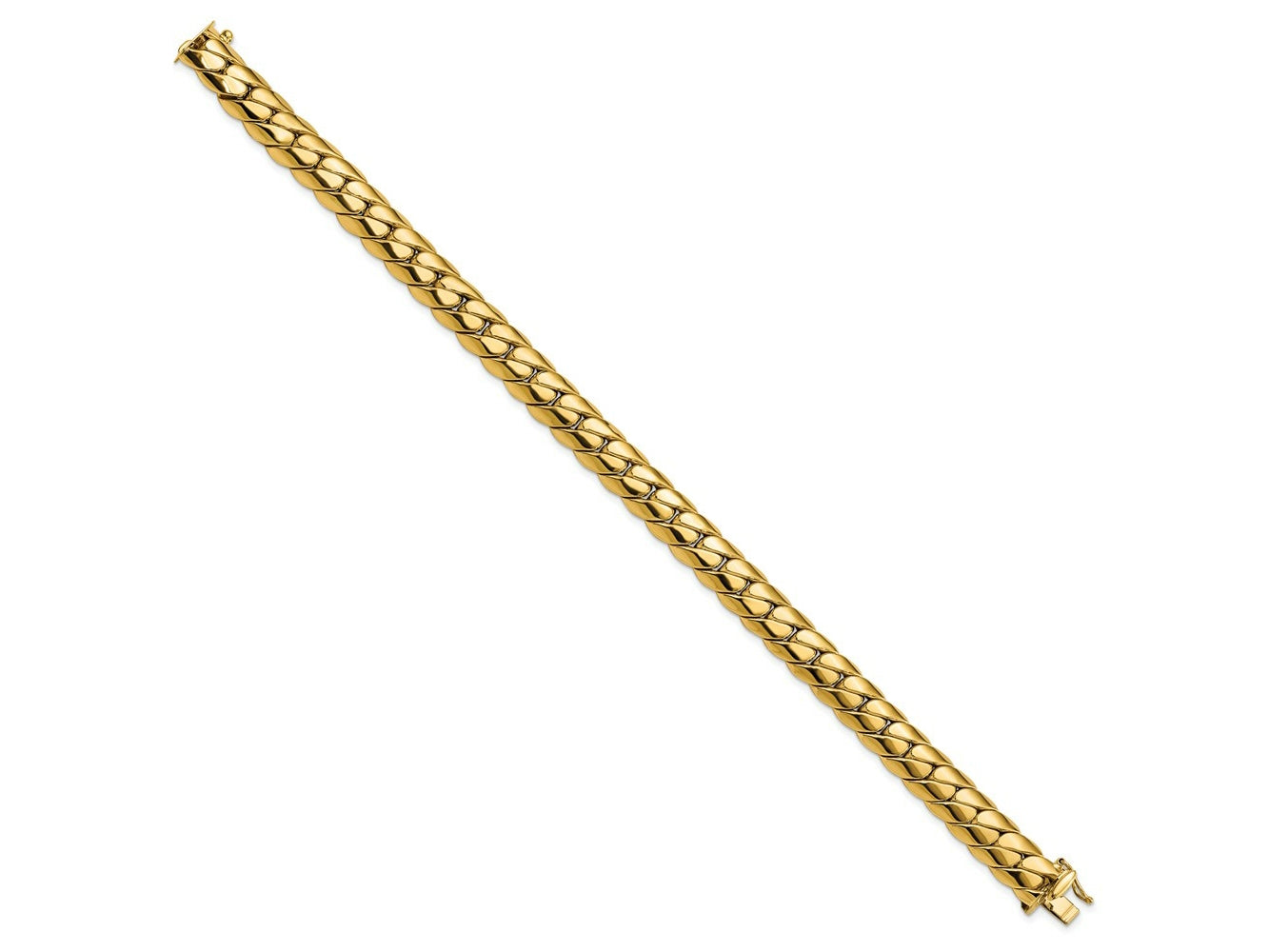 FJC Finejewelers 14 kt Yellow Gold Polished Fancy Link Men's Bracelet 9 Inches x 9.4 mm