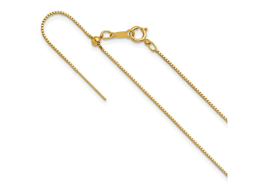 FJC Finejewelers 14 kt Yellow Gold Filled 1/20 Adjustable Add-A-Bead Box Chain 22 Inches x 0.9 mm