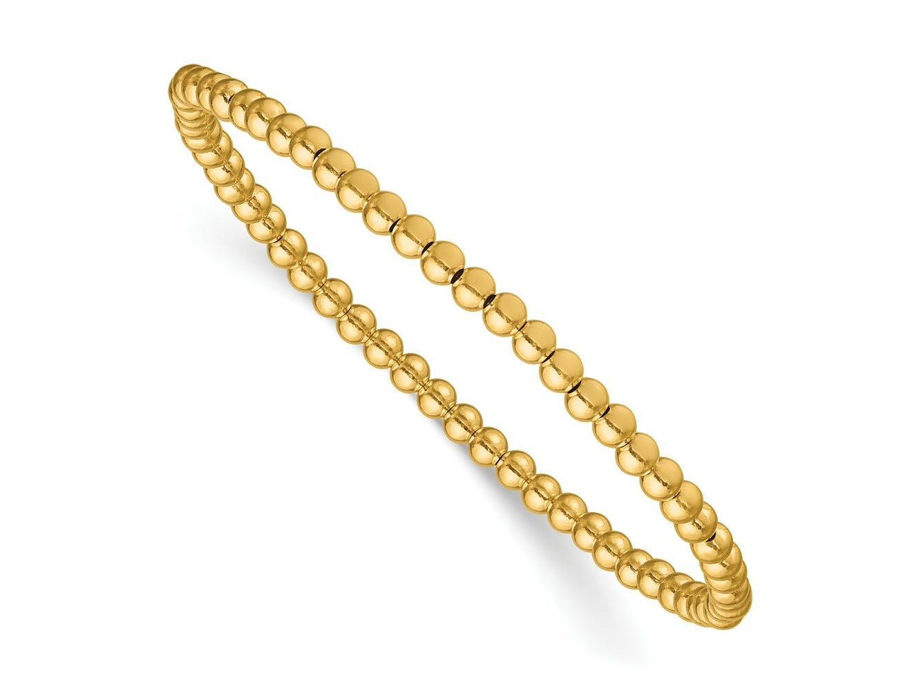 FJC Finejewelers Gold Filled Bead and Beaded Stretch Bracelet 6.5 Inches x 3 mm
