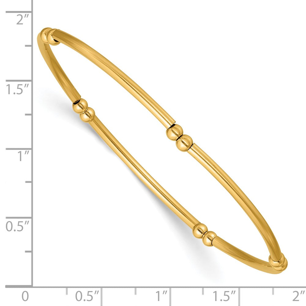 FJC Finejewelers 14 kt Yellow Gold Filled Adjustable Stretch Wrap  3.0mm Beaded Tube 6.75in Bracelet