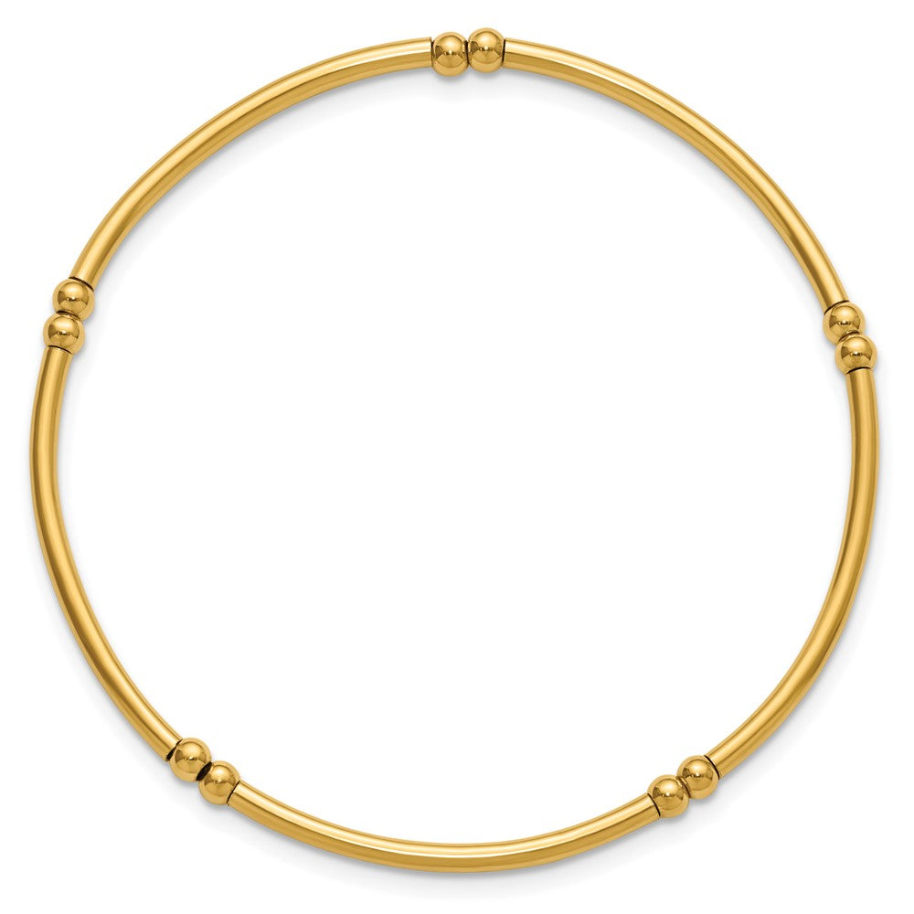 FJC Finejewelers 14 kt Yellow Gold Filled Adjustable Stretch Wrap  3.0mm Beaded Tube 6.75in Bracelet