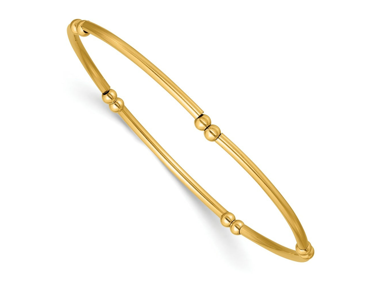 FJC Finejewelers 14 kt Yellow Gold Filled Adjustable Stretch Wrap  3.0mm Beaded Tube 6.75in Bracelet
