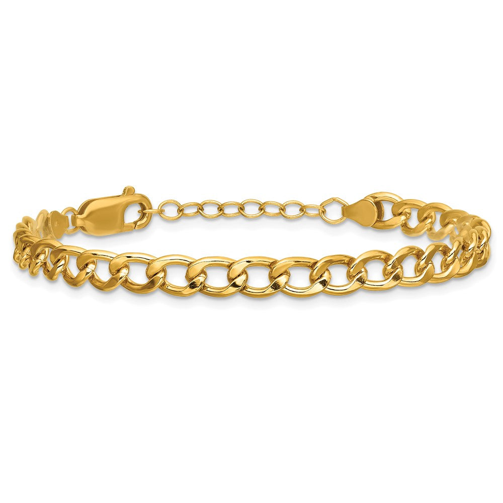 FJC Finejewelers 14 kt Yellow Gold Filled 1/20  Flat Curb 6.5in with 1in ext. Bracelet 6.5 Inches x 5.40mm