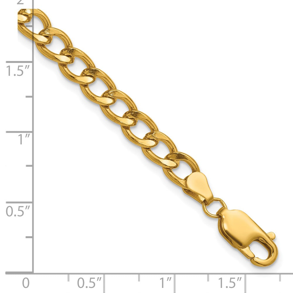 FJC Finejewelers 14 kt Yellow Gold Filled 1/20  Flat Curb 6.5in with 1in ext. Bracelet 6.5 Inches x 5.40mm
