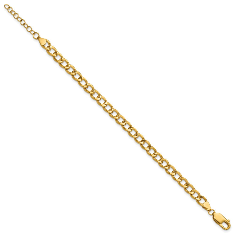FJC Finejewelers 14 kt Yellow Gold Filled 1/20  Flat Curb 6.5in with 1in ext. Bracelet 6.5 Inches x 5.40mm