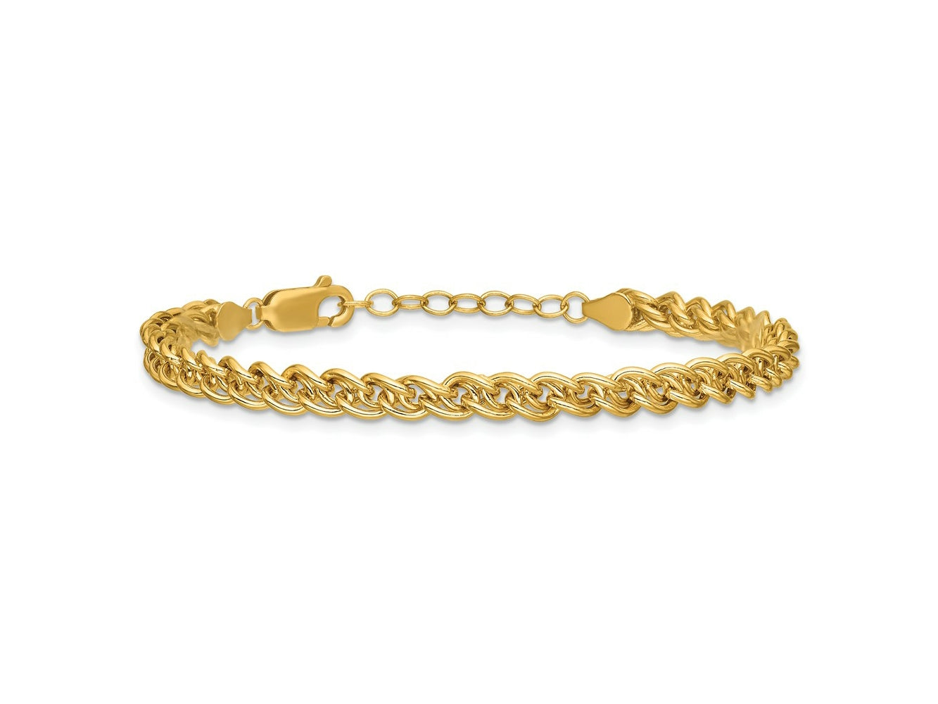 FJC Finejewelers 14 kt Yellow Gold Filled Fancy Wheat with 1in ext. Bracelet 6.5 Inches x 4.25mm
