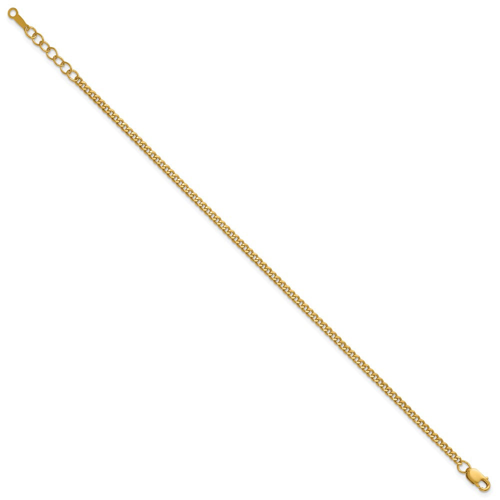 FJC Finejewelers 14 kt Yellow Gold Filled 1/20 Filled Curb with 1in ext. Bracelet 6.5 Inches x 2.3mm