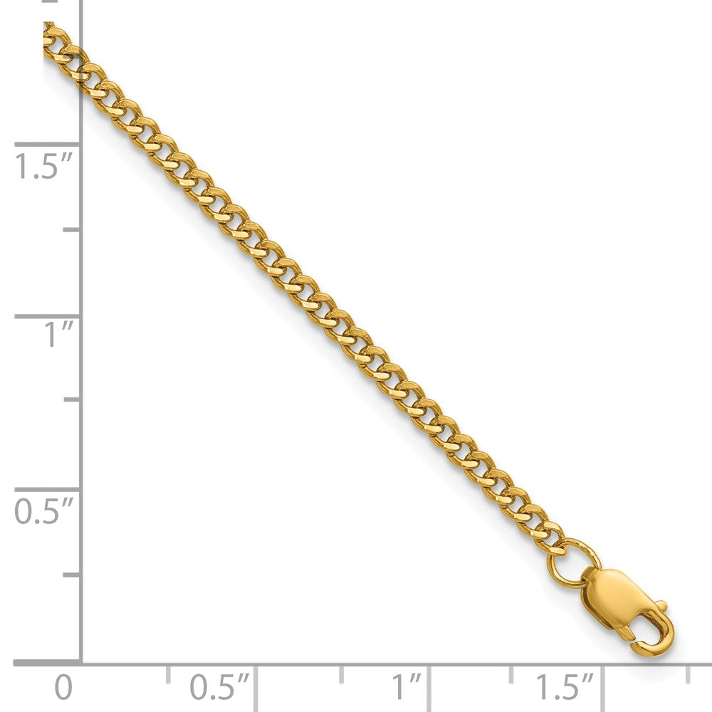 FJC Finejewelers 14 kt Yellow Gold Filled 1/20 Filled Curb with 1in ext. Bracelet 6.5 Inches x 2.3mm