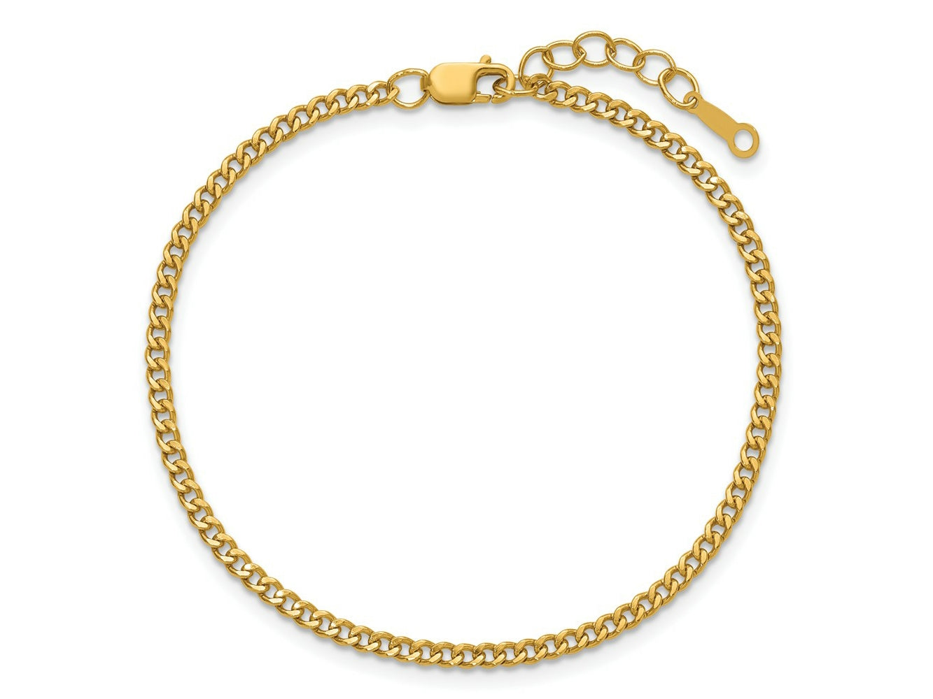 FJC Finejewelers 14 kt Yellow Gold Filled 1/20 Filled Curb with 1in ext. Bracelet 6.5 Inches x 2.3mm