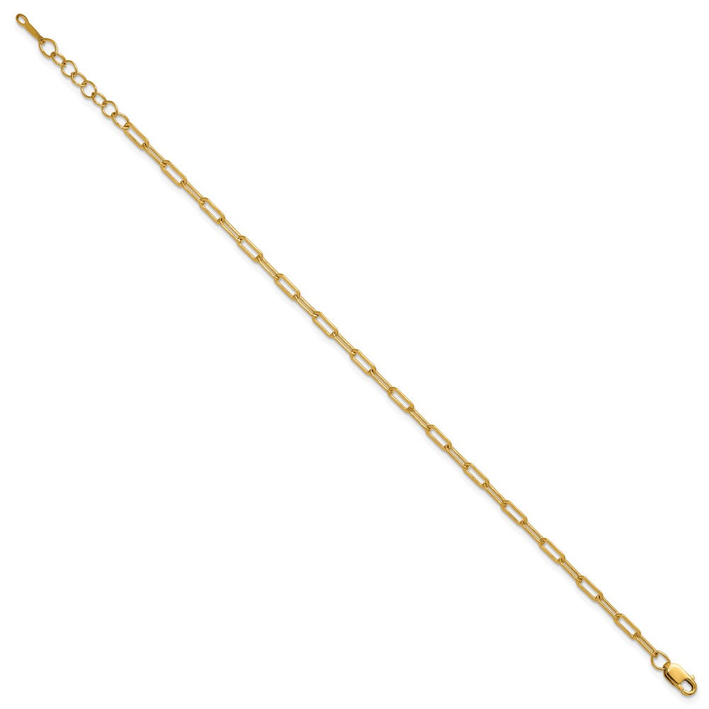 FJC Finejewelers 14 kt Yellow Gold Filled 1/20 Filled 2.50mm Flat Paperclip Link with 1in ext. Bracelet 6.5 Inches