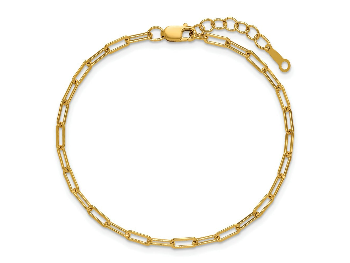 FJC Finejewelers 14 kt Yellow Gold Filled 1/20 Filled 2.50mm Flat Paperclip Link with 1in ext. Bracelet 6.5 Inches
