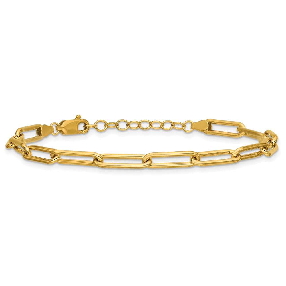 FJC Finejewelers 14 kt Yellow Gold Filled 1/20 Filled 4.1mm Paperclip Link 6.5in with 1in ext. Bracelet