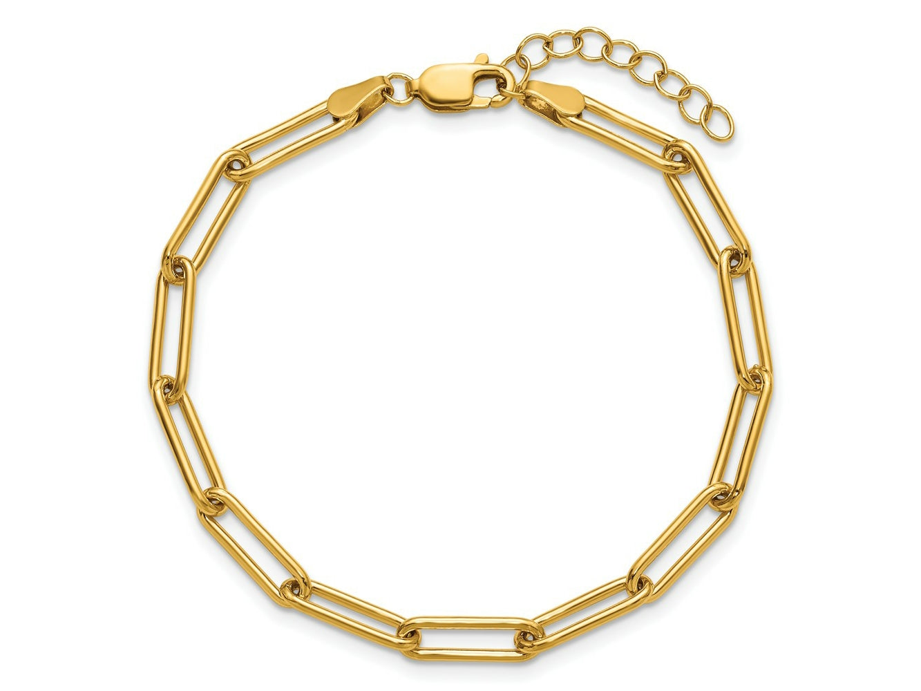 FJC Finejewelers 14 kt Yellow Gold Filled 1/20 Filled 4.1mm Paperclip Link 6.5in with 1in ext. Bracelet