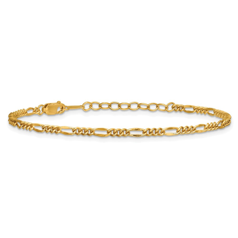 FJC Finejewelers 14 kt Yellow Gold Filled 1/20 Filled 2.20mm Figaro 6.5in with 1in ext. Bracelet'