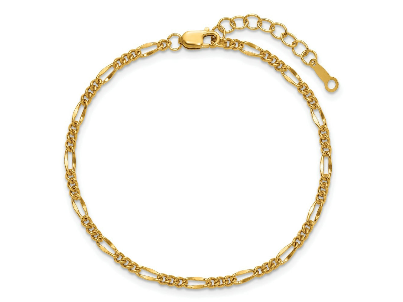 FJC Finejewelers 14 kt Yellow Gold Filled 1/20 Filled 2.20mm Figaro 6.5in with 1in ext. Bracelet'
