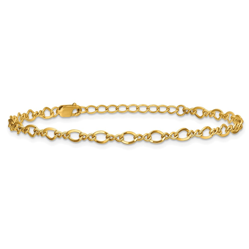 FJC Finejewelers 14 kt Yellow Gold Filled 1/20 Filled Fancy Figaro 3.5mm x 6.5in with 1in ext. Bracelet