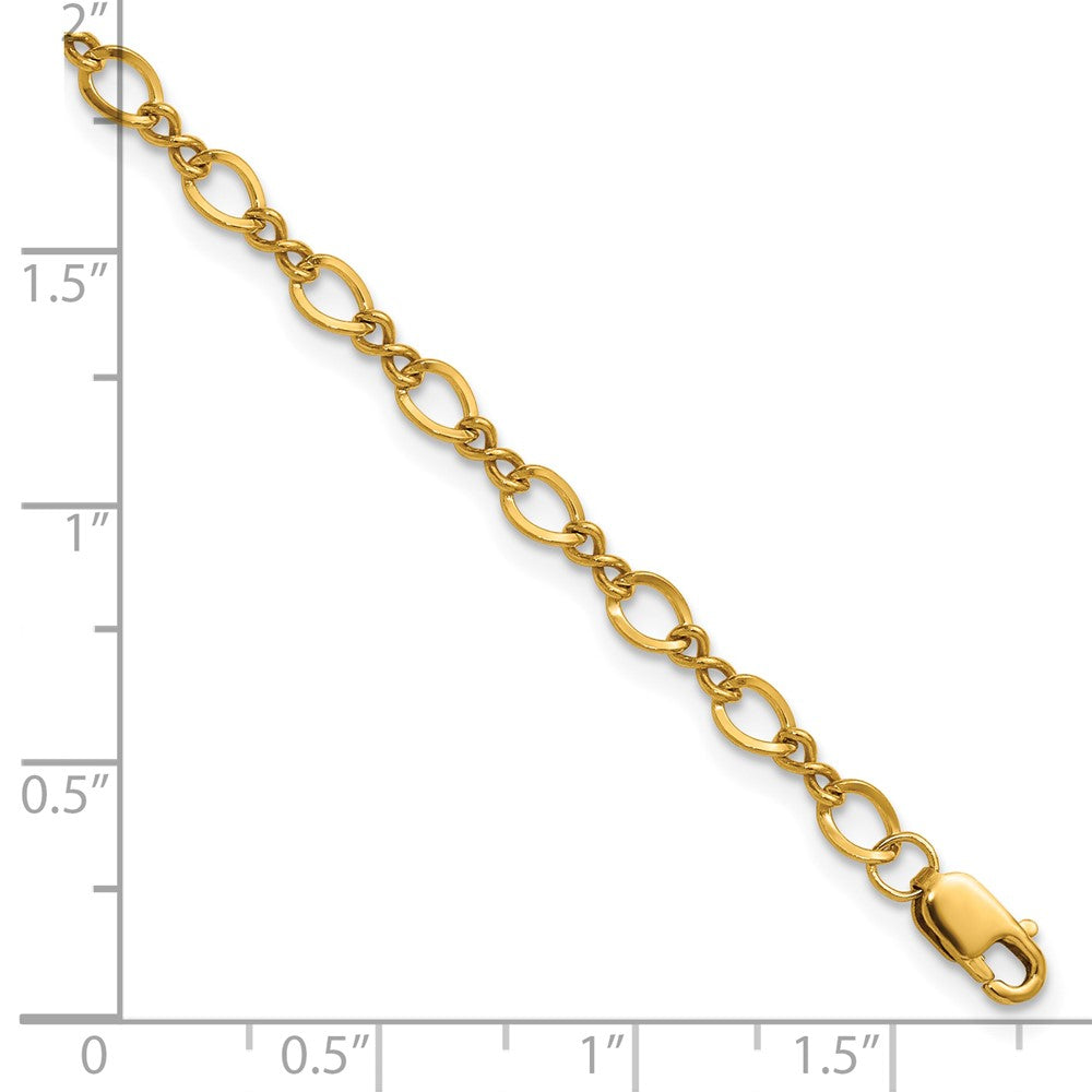 FJC Finejewelers 14 kt Yellow Gold Filled 1/20 Filled Fancy Figaro 3.5mm x 6.5in with 1in ext. Bracelet