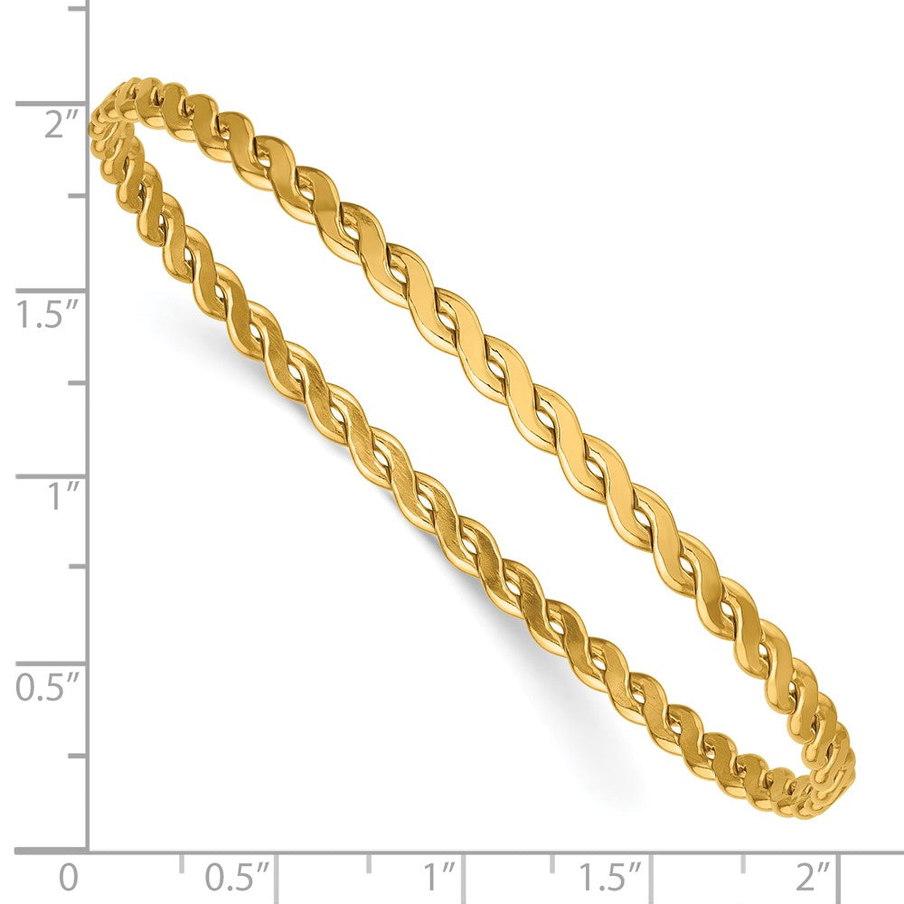 FJC Finejewelers 14 kt Yellow Gold Filled 1/20 Filled Woven Bangle 3.5 mm