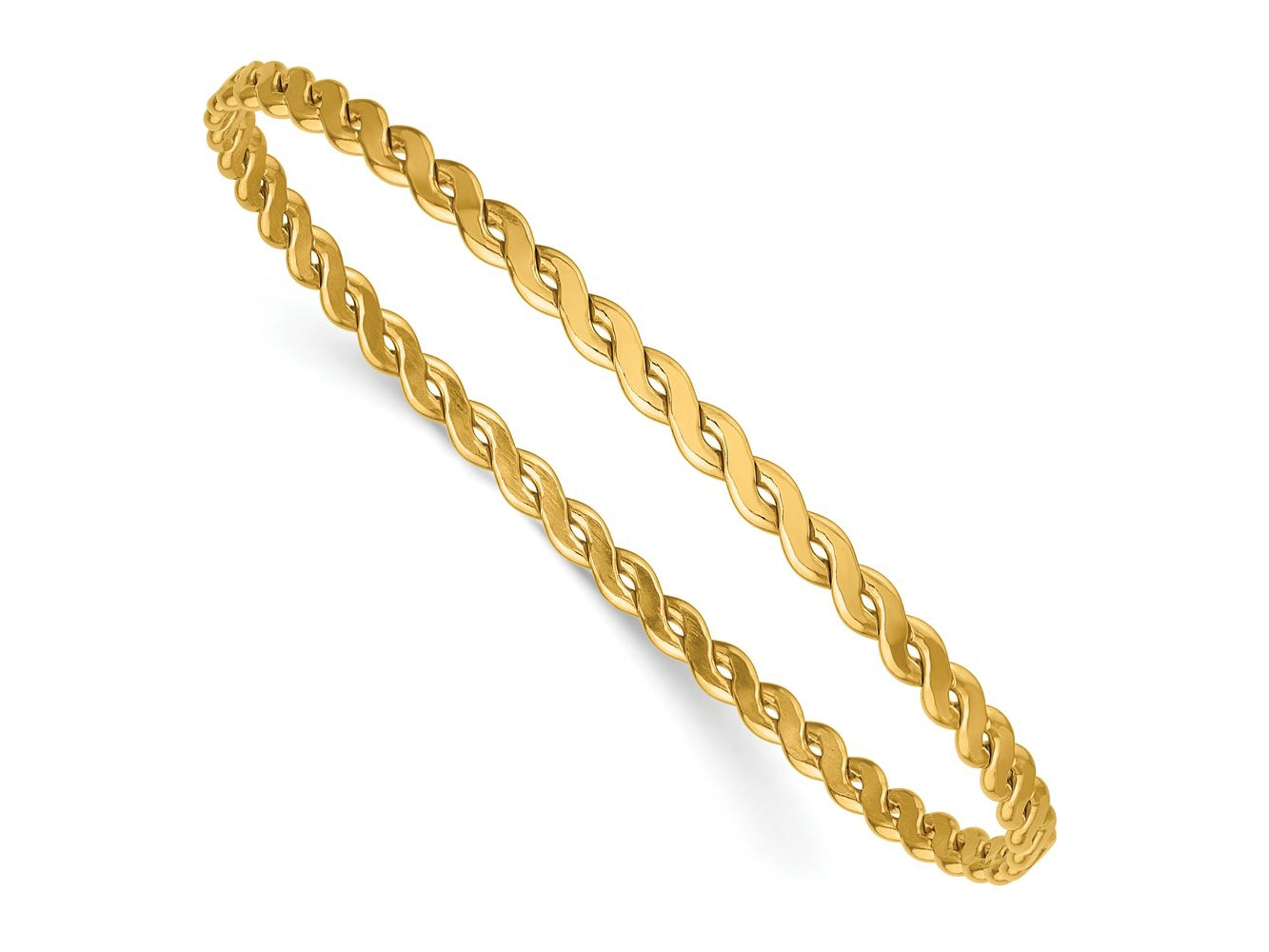 FJC Finejewelers 14 kt Yellow Gold Filled 1/20 Filled Woven Bangle 3.5 mm