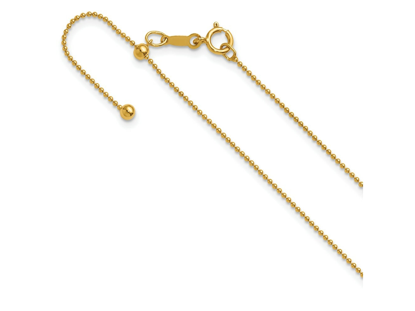 FJC Finejewelers 14 kt Yellow Gold Filled Ball 1/20 Filled Adjustable Beaded Chain 22 Inches x 1 mm