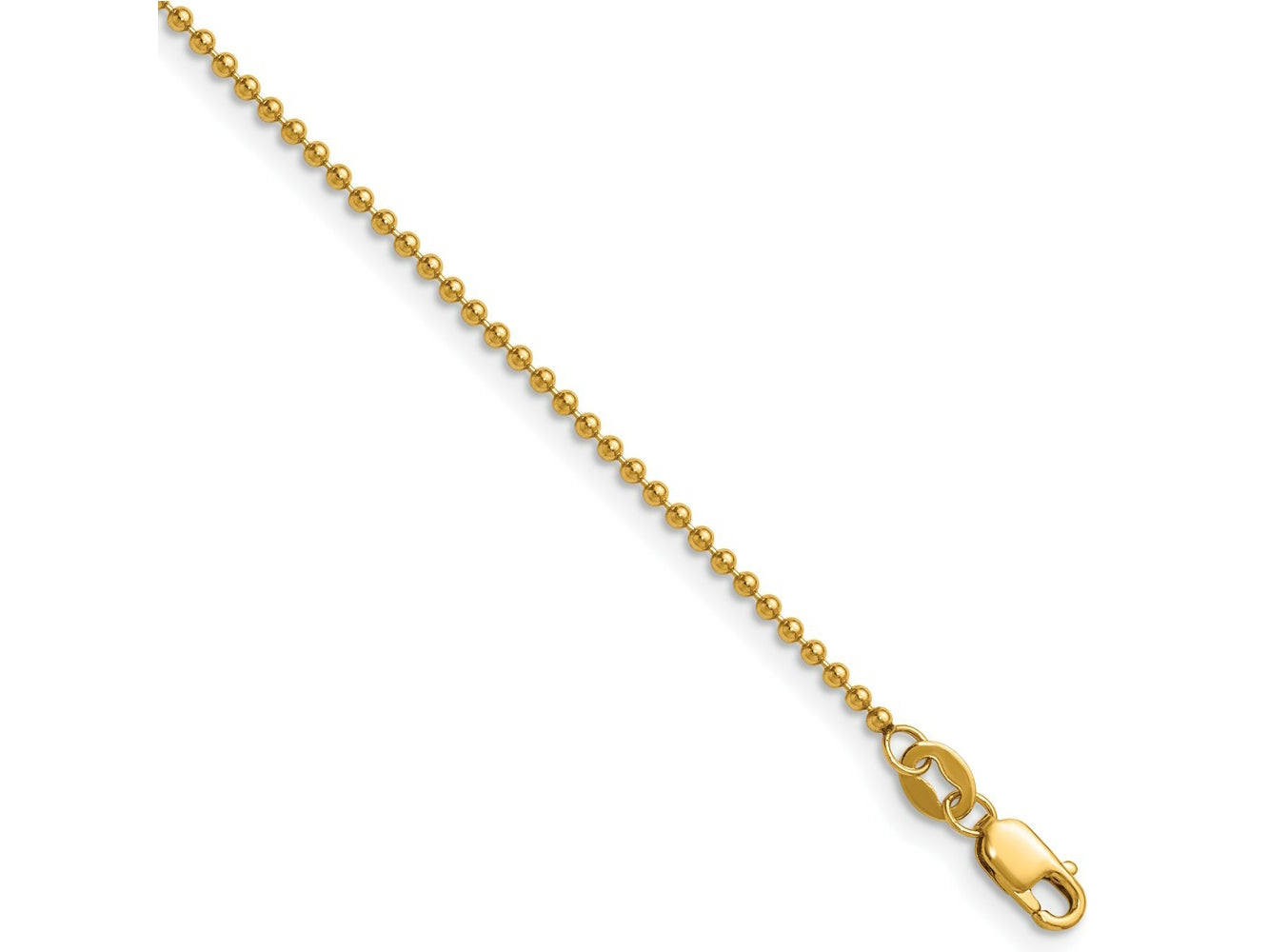 FJC Finejewelers 14 kt Yellow Gold Filled 1/20 Filled Ball with Lobster Clasp Chain 18 Inches x 1.5 mm