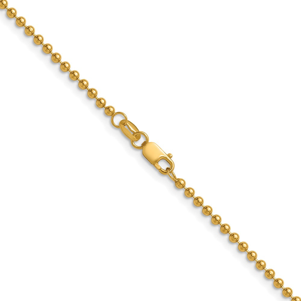FJC Finejewelers 14 kt Yellow Gold 1/20 Filled Ball with Lobster Clasp Chain 18 Inches x 2 mm